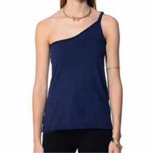 NWT, Chaser, Women's One Shoulder raw edge tank, Cotton Blend